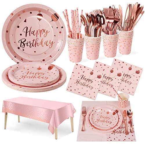 Nkaiso Partygeschirr Kindergeburtstag,161 Stück Rotgold Partygeschirr Set Party Set mit Pastell Becher Servietten Tischdecke Pappteller Geburtstag Mädchen Geburtstagsdeko für Party Geburtstag Nkaiso Partygeschirr Kindergeburtstag,161 Stück Rotgold Partygeschirr Set Party Set mit Pastell Becher Servietten Tischdecke Pappteller Geburtstag Mädchen Geburtstagsdeko für Party Geburtstag von Nkaiso