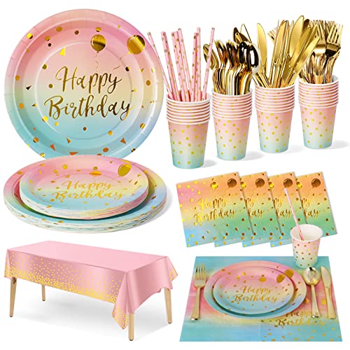 Nkaiso Partygeschirr Kindergeburtstag,20 Gäste Regenbogen Party Set mit Pastell Becher Servietten Tischdecke Pappteller Geburtstag Mädchen Geburtstagsdeko Nkaiso Partygeschirr Kindergeburtstag,20 Gäste Regenbogen Party Set mit Pastell Becher Servietten Tischdecke Pappteller Geburtstag Mädchen Geburtstagsdeko von Nkaiso