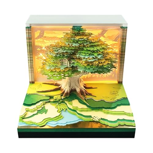 3D-Kalender, 3D-Schreibtischkalender 2025, Schreibtischkalender 2025, Schreibtischkalender und Zubehör, niedlicher Notizblock, Kalender, Nachtlicht, Urlaubsgeschenk, Papierskulptur, Handwerk für von Nkmujil