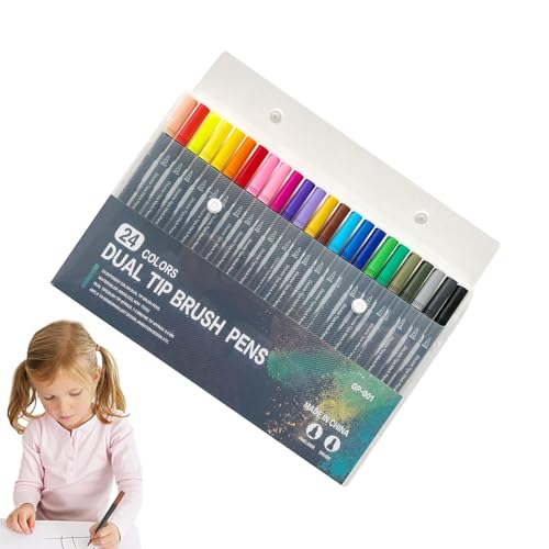 Nkmujil Aquarell-Pinselstifte-Set, 24-teilig, Marker, Malstifte, vielseitiges Pinselstift-Set zum Malen, Zeichnen und Projekte für Künstler und Bastler, Aquarell-Pinselstifte-Set, Marker Nkmujil Aquarell-Pinselstifte-Set, 24-teilig, Marker, Malstifte, vielseitiges Pinselstift-Set zum Malen, Zeichnen und Projekte für Künstler und Bastler, Aquarell-Pinselstifte-Set, Marker von Nkmujil