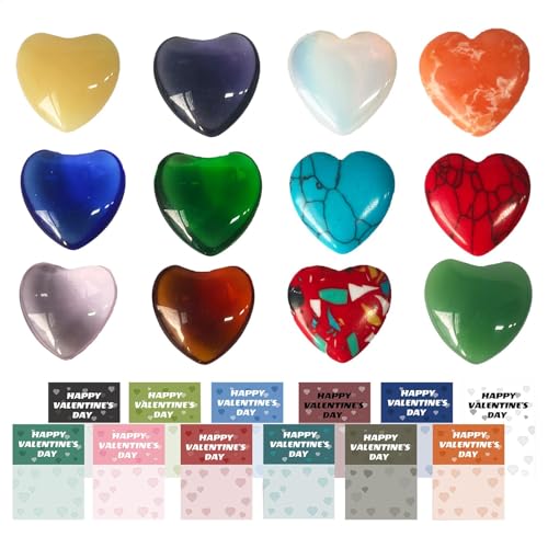 Nkmujil Valentinstag-Edelstein für Kinder, Valentinstagstausch, Partygeschenke, Liebeskristall-Edelsteine, Steine, 24 x Partygeschenke für Jungen und Mädchen, Klassenzimmer, Schule, Valentinstag Nkmujil Valentinstag-Edelstein für Kinder, Valentinstagstausch, Partygeschenke, Liebeskristall-Edelsteine, Steine, 24 x Partygeschenke für Jungen und Mädchen, Klassenzimmer, Schule, Valentinstag von Nkmujil
