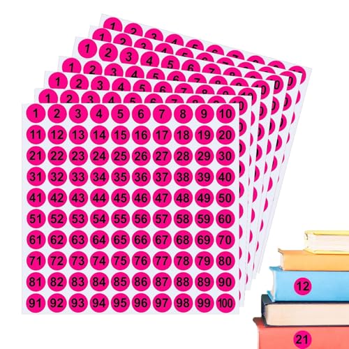 Numbered Stickers, 7X Inventory Number Sticker Labels, 1 Inch Round Adhesive Decals 1 to 100, Ideal for Indoor Outdoor Use, Locker Storage Toolbox Organization, 10.24x10.24x0.39in von Nkmujil