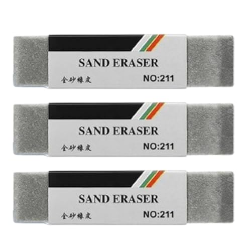 Sand Eraser, 3 Pieces Precise Art Gum Eraser, Non-Abrasive Smudge-Proof Cleaner, Ideal for Calligraphy Drawing, Usage Scenario Exam Preparation and Illustration Sand Eraser, 3 Pieces Precise Art Gum Eraser, Non-Abrasive Smudge-Proof Cleaner, Ideal for Calligraphy Drawing, Usage Scenario Exam Preparation and Illustration von Nkmujil