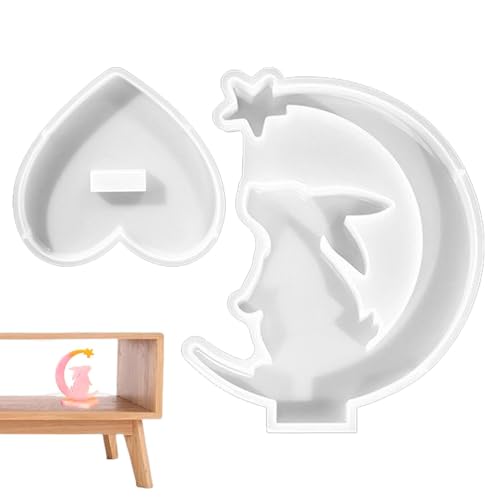 -Silikonformen, große Halbmonde und Tiere, Kaninchen, Katze, Epoxidguss, niedliches Mondornament und Katze mit Mond, Tier-Silikonhandwerk für Epoxidharz, Wandkunst -Silikonformen, große Halbmonde und Tiere, Kaninchen, Katze, Epoxidguss, niedliches Mondornament und Katze mit Mond, Tier-Silikonhandwerk für Epoxidharz, Wandkunst von Nkmujil