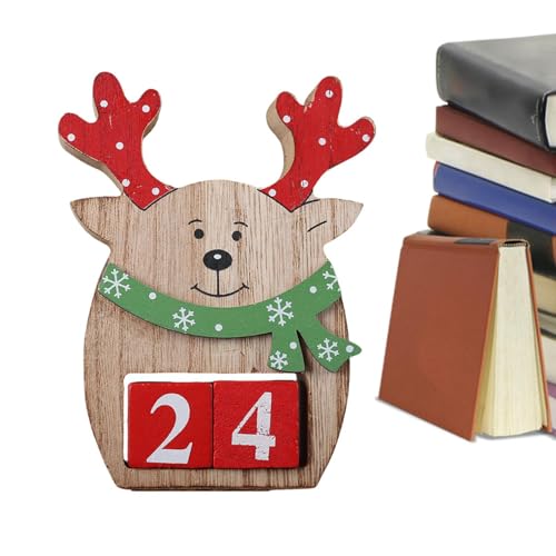 - und Elch-Design, Weihnachten 2024, stabiles Holz, dekorativer Countdown-Kalender für Weihnachten, Event, Heimdekoration, mehrfarbig - und Elch-Design, Weihnachten 2024, stabiles Holz, dekorativer Countdown-Kalender für Weihnachten, Event, Heimdekoration, mehrfarbig von Nkmujil