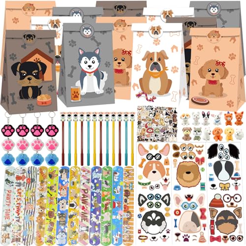 NlsqEU 122Pcs Hunde Party Mitgebsel, Hunde Deko Kindergeburtstag, Hunde Motto Geburtstagsparty Zubehör, Stift, Geschenktüten, Schnapparmband, Schlüsselanhänger, DIY Aufkleber, Modell Spielzeug NlsqEU 122Pcs Hunde Party Mitgebsel, Hunde Deko Kindergeburtstag, Hunde Motto Geburtstagsparty Zubehör, Stift, Geschenktüten, Schnapparmband, Schlüsselanhänger, DIY Aufkleber, Modell Spielzeug von NlsqEU