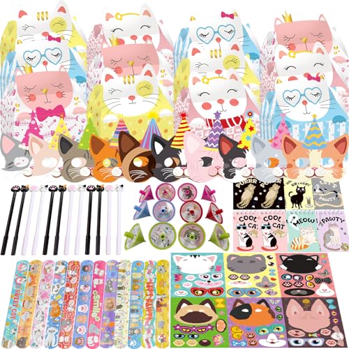 NlsqEU 84Pcs Katzen Party Mitgebsel Katzen Deko Geburtstag, Stift, Geschenktüten, Notizbuch, Masken, DIY Aufkleber, Schlüsselanhänger, Kreisel. Katzen Themen Geburtstagsfeier Zubehör NlsqEU 84Pcs Katzen Party Mitgebsel Katzen Deko Geburtstag, Stift, Geschenktüten, Notizbuch, Masken, DIY Aufkleber, Schlüsselanhänger, Kreisel. Katzen Themen Geburtstagsfeier Zubehör von NlsqEU