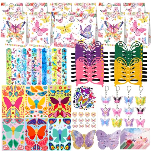 NlsqEU Schmetterling Party Mitgebsel, 122pcs Schmetterling Mitgebsel Kindergeburtstag Mädchen, Schmetterlinge Deko Geburtstag Schmetterlinge Geschenktüten Tattoos Mädchen Aufkleber Schnapparmband NlsqEU Schmetterling Party Mitgebsel, 122pcs Schmetterling Mitgebsel Kindergeburtstag Mädchen, Schmetterlinge Deko Geburtstag Schmetterlinge Geschenktüten Tattoos Mädchen Aufkleber Schnapparmband von NlsqEU
