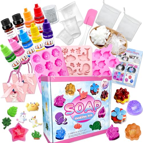 Nlsqw Seife Selber Machen Kinder, Seifen Selber Machen Set mit 500g Seife, Silikonform Seife,Pigment,2 Essentielle Öle und Werkzeuge Seife Herstellen Set für Kindergeburtstag Weihnachts Geschenk Nlsqw Seife Selber Machen Kinder, Seifen Selber Machen Set mit 500g Seife, Silikonform Seife,Pigment,2 Essentielle Öle und Werkzeuge Seife Herstellen Set für Kindergeburtstag Weihnachts Geschenk von Nlsqw