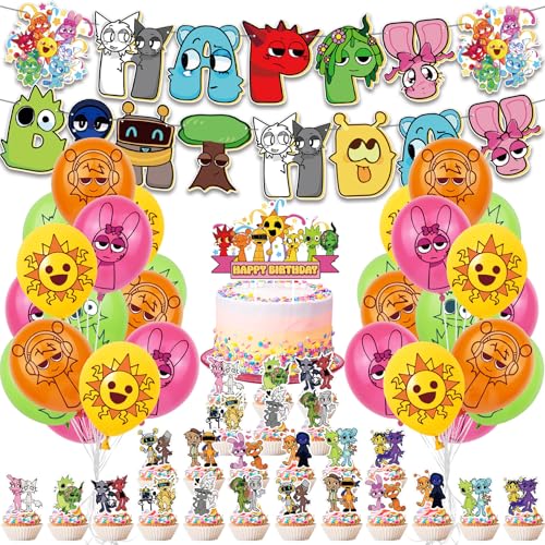 S-prunki Geburtstagsdekorationen, Sprunki-Party-Dekorationen, Ballon-Banner, Kuchendekoration, B-irthday D-ecoration Kit, Anime-Themed B-irthday C-ake Partyzubehör, Banner, Kuchenaufsätze für Kinder S-prunki Geburtstagsdekorationen, Sprunki-Party-Dekorationen, Ballon-Banner, Kuchendekoration, B-irthday D-ecoration Kit, Anime-Themed B-irthday C-ake Partyzubehör, Banner, Kuchenaufsätze für Kinder von Nlsqw