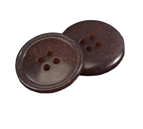 10 durchscheinende, runde Vierloch-Knöpfe, 15 mm - 25 mm (Kaffee, 18 mm, 10 Stück) von Nnjdtuj