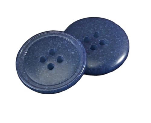 10 durchscheinende, runde Vierloch-Knöpfe, 15 mm - 25 mm (blau, 25 mm, 10 Stück) von Nnjdtuj