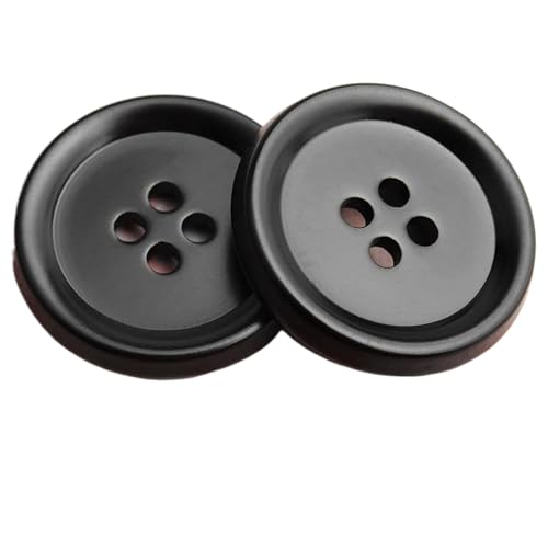 10 runde schwarze Vierloch-Knöpfe, 15 mm bis 30 mm (6# Schwarz, 25 mm, 10 Stück) von Nnjdtuj