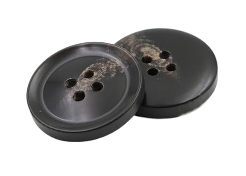 10 runde schwarze gemusterte Knöpfe, 15 mm - 30 mm (Typ O braun, 18 mm, 10 Stück) von Nnjdtuj
