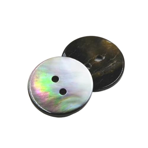 2 runde schwarze Schmetterlingsknöpfe mit zwei Ösen, 9 mm - 25 mm (schwarz, 15 mm, 2 Stück) von Nnjdtuj