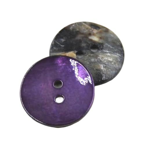 5 runde bunte Muschelknöpfe, 10 mm - 20 mm (lila, 18 mm, 5 Stück) von Nnjdtuj