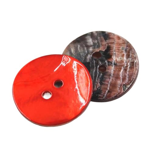 5 runde bunte Muschelknöpfe, 10 mm - 20 mm (rot, 12 mm, 5 Stück) von Nnjdtuj