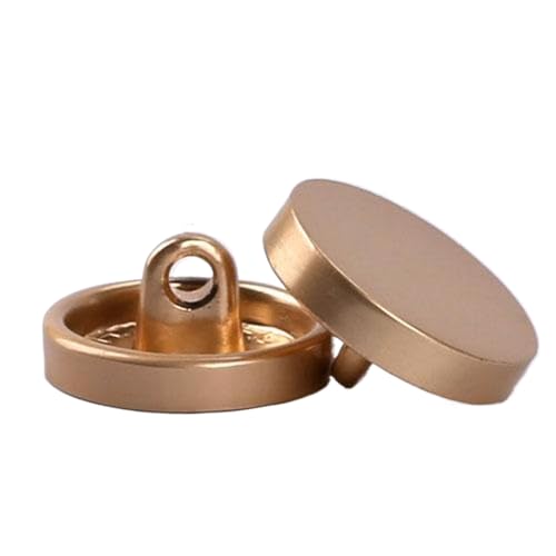 6 flache Metallknöpfe, 10 mm bis 30 mm, (Misty Gold, 23 mm, 6 Stück) von Nnjdtuj