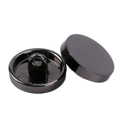 6 flache Metallknöpfe 10 mm bis 30 mm (Gun Black, 12,5 mm, 6 Stück) von Nnjdtuj