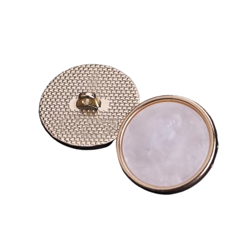 6 goldfarbene flache Knöpfe 15 mm bis 30 mm (Phnom Penh Weiß, 15 mm, 6 Stück) von Nnjdtuj
