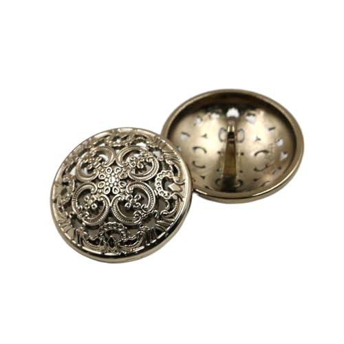 6 hohle Metallknöpfe, 15 mm bis 25 mm (Teefarbe, 15 mm, 6 Stück) von Nnjdtuj