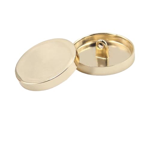 6 runde Metallknöpfe, 10 mm bis 30 mm (Gold, 27 mm, 6 Stück) von Nnjdtuj