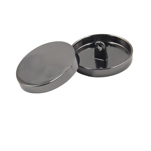 6 runde Metallknöpfe, 10 mm bis 30 mm (Gunmetal, 22 mm, 6 Stück) von Nnjdtuj