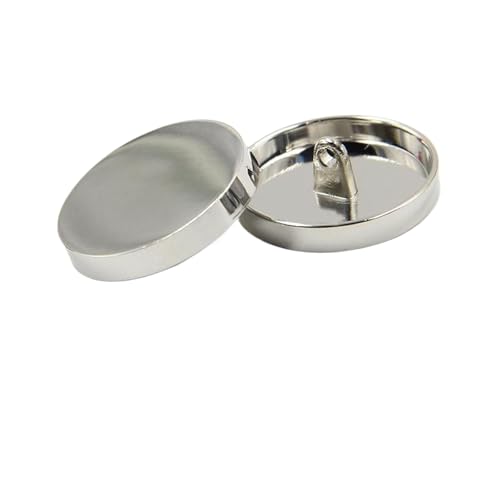 6 runde Metallknöpfe, 10 mm bis 30 mm (silberfarben, 11,5 mm, 6 Stück) von Nnjdtuj
