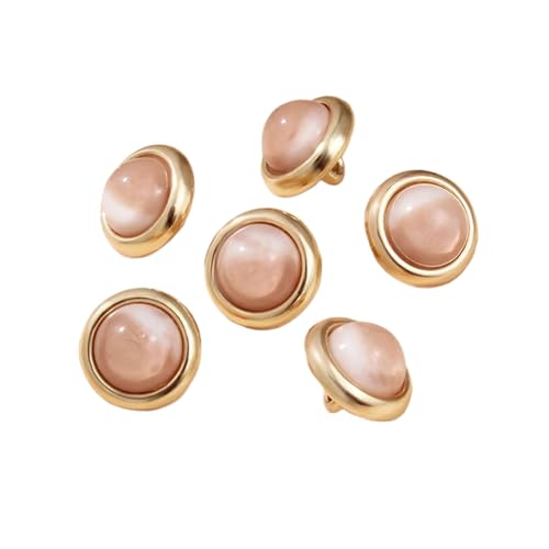 6 runde Metallknöpfe, 11 mm (Champagner, 11 mm, 6 Stück) von Nnjdtuj
