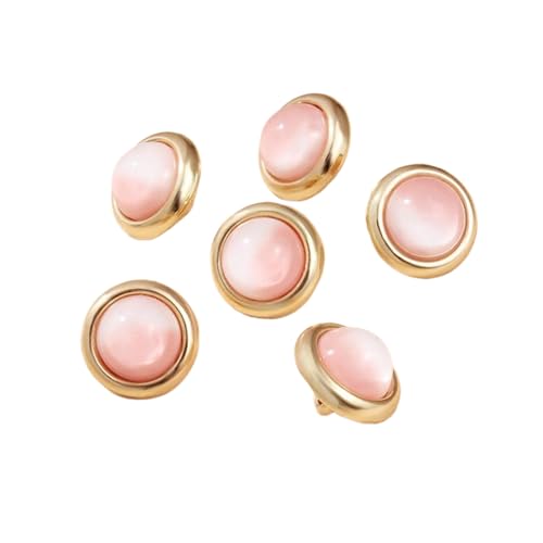 6 runde Metallknöpfe, 11 mm (Rosa, 11 mm, 6 Stück) von Nnjdtuj