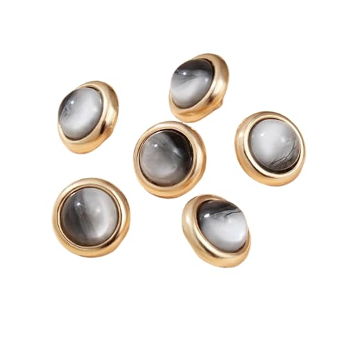 6 runde Metallknöpfe, 11 mm (schwarz, 11 mm, 6 Stück) von Nnjdtuj