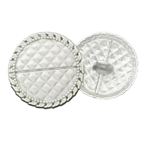 6 runde Metallknöpfe, 15 mm bis 25 mm (9# Nebliges Silber, 18 mm, 6 Stück) von Nnjdtuj