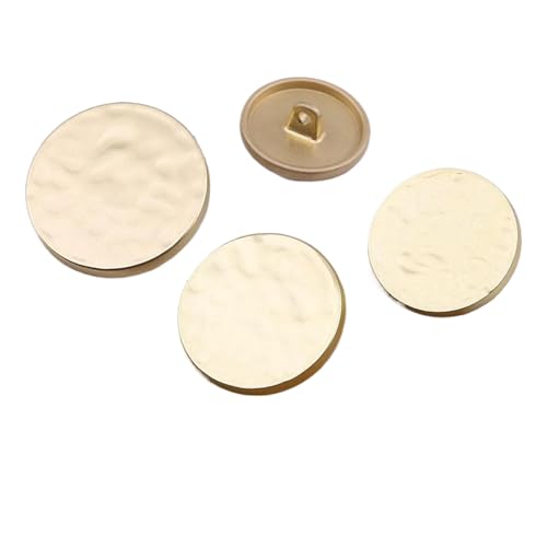 6 runde Metallknöpfe, 15 mm bis 28 mm (Misty Gold, 18 mm, 6 Stück) von Nnjdtuj