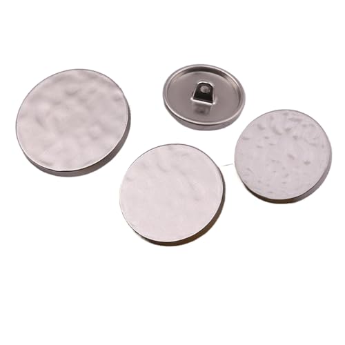 6 runde Metallknöpfe, 15 mm bis 28 mm (Misty Silver, 15 mm, 6 Stück) von Nnjdtuj