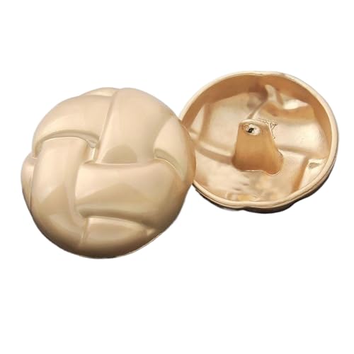 6 runde Metallknöpfe 15 mm bis 25 mm (Nr. 10 Nebel Gold, 20 mm, 6 Stück) von Nnjdtuj