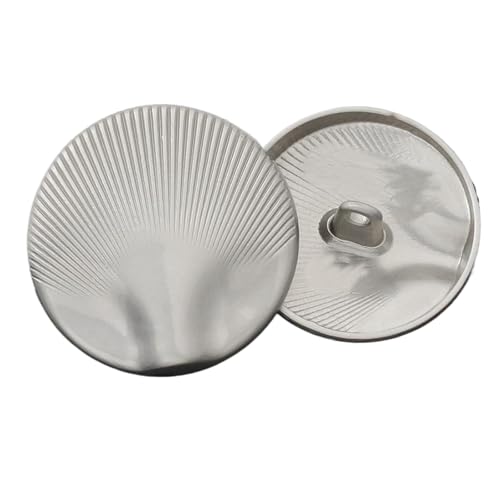6 runde Metallknöpfe 15 mm bis 25 mm (Nr. 16# Nebliges Silber, 23 mm, 6 Stück) von Nnjdtuj
