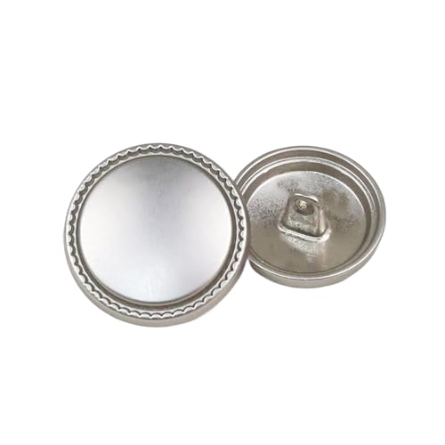 6 runde flache Metallknöpfe mit Spitze, 15 mm bis 23 mm (Misty Silver, 15 mm, 6 Stück) von Nnjdtuj