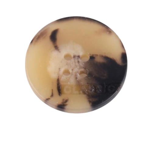 6 schwarze, runde Harzknöpfe, 15 mm - 30 mm (4# Beige, 15 mm, 6 Stück) von Nnjdtuj