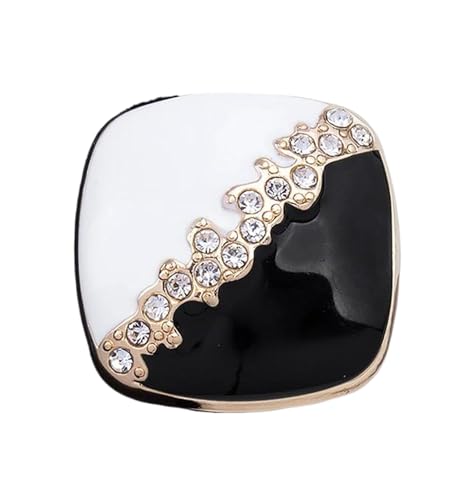 Diamant-Knöpfe aus Metall, 18 mm, 23 mm, 25 mm (Schwarz und Weiß, 23 mm, 6 Stück) von Nnjdtuj