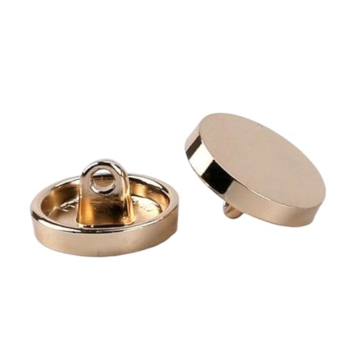 Flache Metallknöpfe, 10 mm bis 30 mm (Hellgold, 25 mm, 6 Stück) von Nnjdtuj