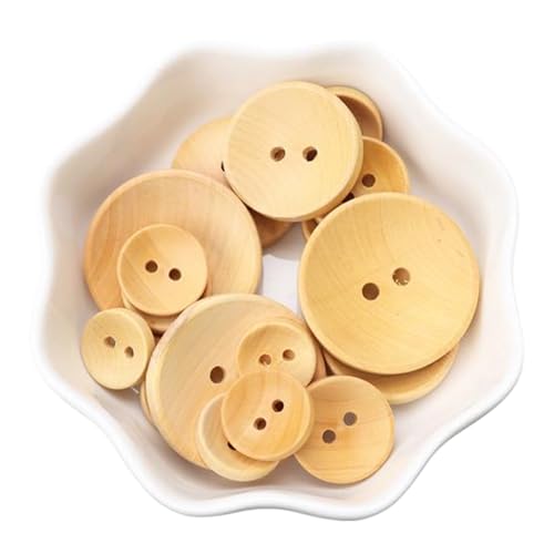 Holzknöpfe für Damenpullover und Mäntel, 11 mm - 25 mm (Beige, 11 mm - 10 Stück), 10 Stück von Nnjdtuj