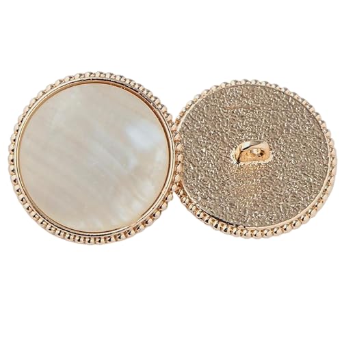 Katzenaugen-Knöpfe, Metallperlen, 15 mm - 28 mm (Nr. 12 Beige, 25 mm, 6 Stück), 6 Stück von Nnjdtuj