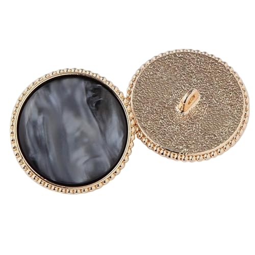 Katzenaugen-Knöpfe, Metallperlen, 15 mm - 28 mm (Nr. 13 # Schwarz-Grau, 25 mm, 6 Stück), 6 Stück von Nnjdtuj