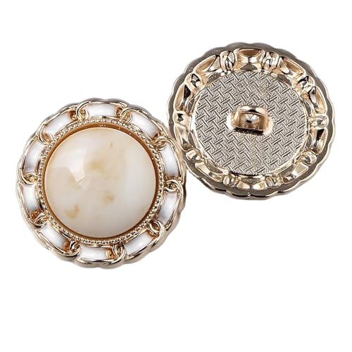 Katzenaugen-Knöpfe aus Metall, 15 - 28 mm (Nr. 3 Beige, 28 mm, 6 Stück), 6 Stück von Nnjdtuj