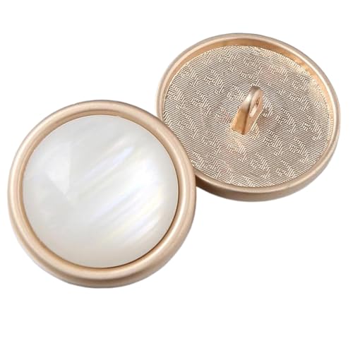 Katzenaugen-Knöpfe aus Metall, 15 mm - 28 mm (Nr. 11, Weiß, 25 mm, 6 Stück), 6 Stück von Nnjdtuj