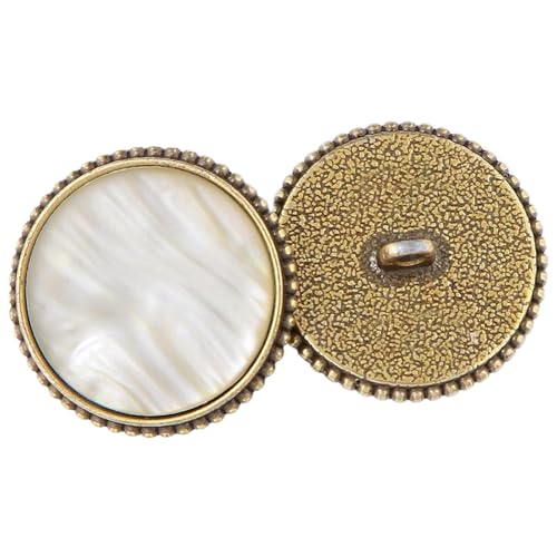 Katzenaugen-Knöpfe aus Metall, 15 mm - 28 mm (Nr. 14, Weiß, 28 mm, 6 Stück), 6 Stück von Nnjdtuj