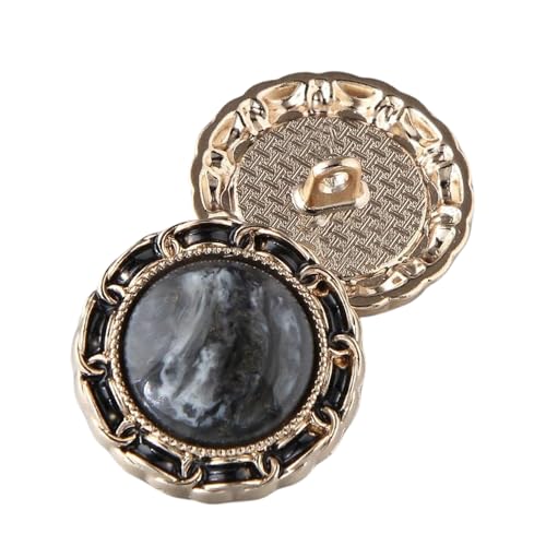 Katzenaugen-Knöpfe aus Metall, 15 mm - 28 mm (Nr. 2 schwarz, 18 mm, 6 Stück), 6 Stück von Nnjdtuj