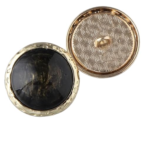 Katzenaugen-Knöpfe aus Metall, 15 mm - 28 mm (Nr. 6, Schwarz, 23 mm, 6 Stück), 6 Stück von Nnjdtuj