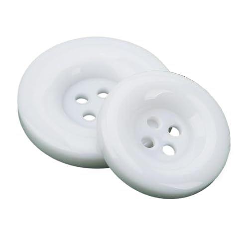Knöpfe mit glänzendem Muster, Kunstharz, 15 mm bis 38 mm (Nr. 6, Weiß, 25 mm, 6 Stück), 6 Stück von Nnjdtuj