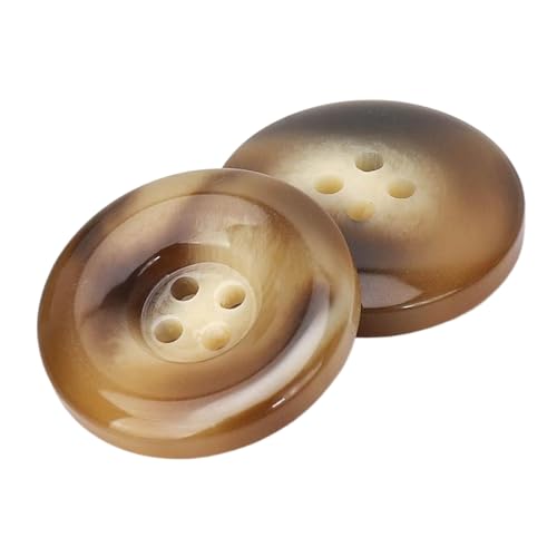Kunstharzknöpfe, 15 mm bis 34 mm, Sortiment (Nr. 3, Kaffee, 21 mm, 6 Stück) von Nnjdtuj
